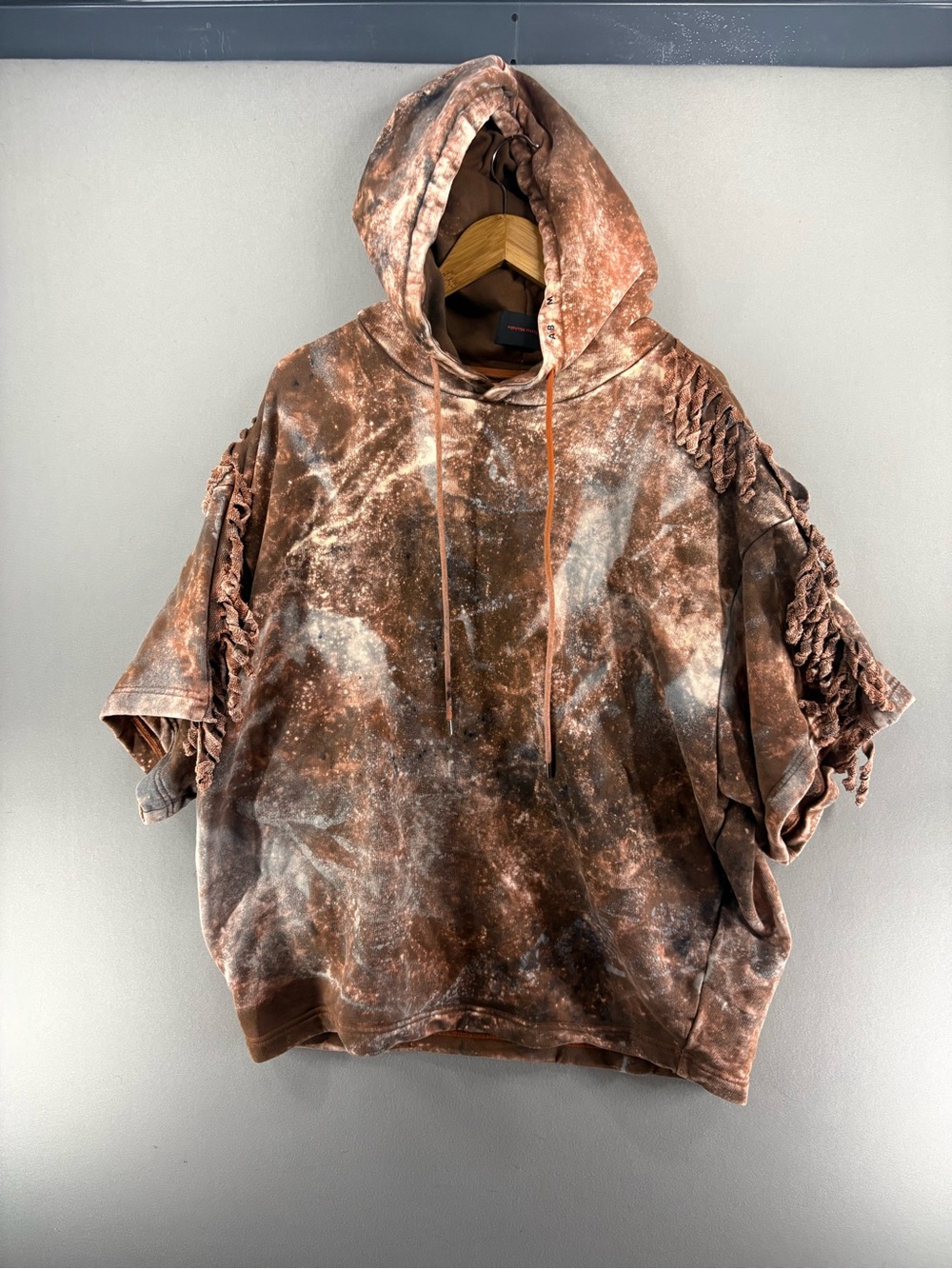 A Better Mistake Collab Thomas Koenig Hoodie Bleached Fringed Size 4 Italy overs